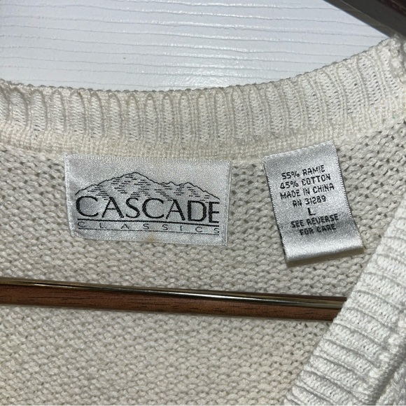Cascade Classics Vintage women Ivory Cable Knit Vest size Large - Picture 4 of 9